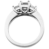 14K Three Stone Asscher Cut Diamond Engagement Ring thumb 2