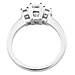 Classic 14K White Gold 3 Stone Emerald Cut Engagement Ring thumb 3