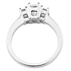 Classic 14K White Gold 3 Stone Emerald Cut Engagement Ring thumb 3