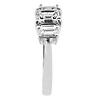 Classic 14K White Gold 3 Stone Emerald Cut Engagement Ring thumb 2