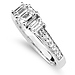 Emerald Cut 14K White Gold Diamond Engagement Ring Set thumb 5