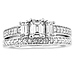 Emerald Cut 14K White Gold Diamond Engagement Ring Set thumb 1