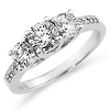 Elegant Three Stone Diamond Engagement Ring thumb 0