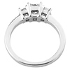 14K White Gold 3 Stone Princess Cut Diamond Engagement Ring thumb 3