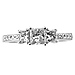 14K White Gold 3 Stone Princess Cut Diamond Engagement Ring thumb 1