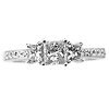 14K White Gold 3 Stone Princess Cut Diamond Engagement Ring thumb 1