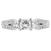 Fancy Three Stone Princess Cut Engagement Ring Set thumb 4