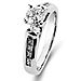 Chic 14K White Gold Diamond Engagement Ring thumb 2