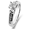 Chic 14K White Gold Diamond Engagement Ring thumb 2