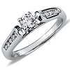 14K White Gold Channel Set Diamond Engagement Ring thumb 0