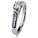 14K White Gold Channel Set Diamond Engagement Ring thumb 1