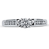 14K White Gold Channel Set Diamond Engagement Ring thumb 2