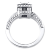 14K White Gold Halo Princess Cut Engagement Ring 1 ctw thumb 3