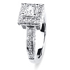 14K White Gold Halo Princess Cut Engagement Ring 1 ctw thumb 1