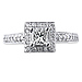 14K White Gold Halo Princess Cut Engagement Ring 1 ctw thumb 2