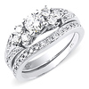 14K White Gold Diamond Wedding Ring Set 1.00 ctw thumb 0
