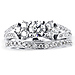 14K White Gold Diamond Wedding Ring Set 1.00 ctw thumb 2