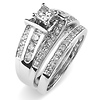 14K White Gold Princess Cut Diamond Engagement Ring Set 1ctw thumb 1