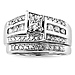 14K White Gold Princess Cut Diamond Engagement Ring Set 1ctw thumb 2