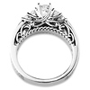 Art Deco Flourish Round-Cut Diamond Engagement Ring in 14K White Gold thumb 3