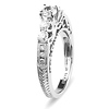 Art Deco Flourish Round-Cut Diamond Engagement Ring in 14K White Gold thumb 1