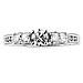 Art Deco Flourish Round-Cut Diamond Engagement Ring in 14K White Gold thumb 2