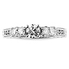 Art Deco Flourish Round-Cut Diamond Engagement Ring in 14K White Gold thumb 2