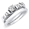 Charming 14K White Gold Diamond Engagement Ring Set 0.50ctw thumb 0