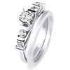 Charming 14K White Gold Diamond Engagement Ring Set 0.50ctw thumb 1