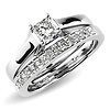 14K White Gold Princess Cut Diamond Engagement Ring thumb 0