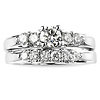 14K White Gold Prong Set Diamond Bridal Ring Set thumb 2