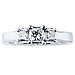 3 Stone 14K White Gold Princess Cut Diamond Engagement Ring thumb 1
