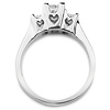 Modern Three Stone 14K White Gold Princess Cut Diamond Engagement Ring thumb 3
