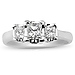 Modern Three Stone 14K White Gold Princess Cut Diamond Engagement Ring thumb 1