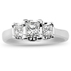 Modern Three Stone 14K White Gold Princess Cut Diamond Engagement Ring thumb 1
