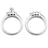 Flawless Three Stone 14K White Gold Diamond Bridal Ring Set thumb 3