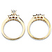 Three Stone 14K Yellow Gold Diamond Wedding Ring Set thumb 3