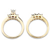 Three Stone 14K Yellow Gold Diamond Wedding Ring Set thumb 3
