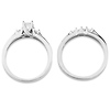 14K White Gold 3 Stone Princess Cut Bridal Ring Set thumb 3