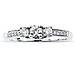 14K White Gold 3 Stone Prong Set Engagement Ring thumb 1