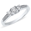14K White Gold 3 Stone Prong Set Engagement Ring thumb 0