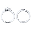 14K White Gold 3 Stone Diamond Wedding Ring Set thumb 3