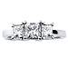 14K White Gold 3 Stone Princess Cut Engagement Ring thumb 1