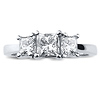 14K White Gold 3 Stone Princess Cut Engagement Ring thumb 1