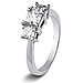 14K White Gold 3 Stone Princess Cut Engagement Ring thumb 2