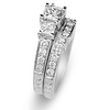 14K White Gold 3 Stone Diamond Bridal Ring Set thumb 2