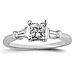 14K White Gold Baguette & Princess Cut Diamond Engagement Ring thumb 1