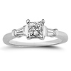 14K White Gold Baguette & Princess Cut Diamond Engagement Ring thumb 1