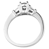 14K White Gold Round & Baguette Cut Diamond Engagement Ring thumb 2