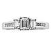 14K Channel Set Emerald Cut Diamond Engagement Ring thumb 1